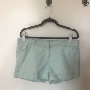 Size 14 Mint Green Mossimo Stretch Shorts with Hem at Bottom